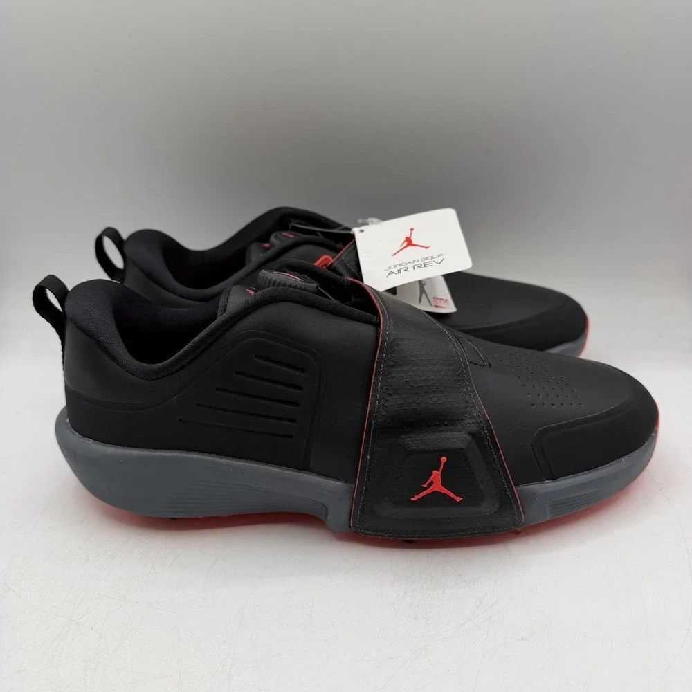 Air Jordan Rev Golf Shoes Men Sz 9.5 Black Grey Infrared Sneakers FV6338-001 NWT